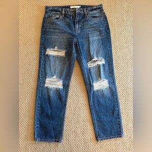 Women's Distressed Blue Boyfriend Jeans